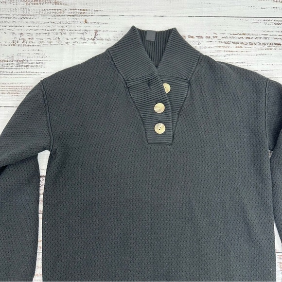 Tommy John Size Medium Black Loungewear Henley Sweater - Picture 4 of 13